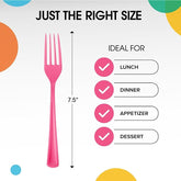 Heavy Duty Cerise Plastic Forks | Case of 1200